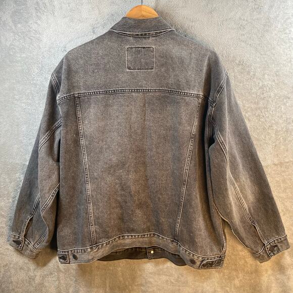 Levi's Trucker Jacket Men Size 2XL Gray Denim Distressed Cotton - Picture 3 of 15